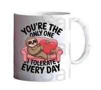 You're The Only One I Tolerate Funny Mug for Birthday Gift Present Secret Santa Christmas Mum Dad Son Daughter Father's Day Mother's Day Anniversary Wife Husband Girlfriend Boyfriend