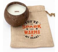 You're The Spark That Lights My Heart - Coconut Bowl Candle - Toasted Coconut Scented - Soy Wax - Hand Poured - Gift Present