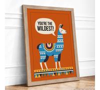 You're the Wildest Modern Framed Wall Art Print A3 (42×29.7cm) Oak, Wall Decor for Living Room, Bedroom, Office & Home, Ready to Hang, Art Gift