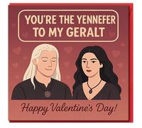 You're the Yennefer to My Geralt Valentine's Day Card - Cute Geeky Romance Card, Witcher Inspired Couples