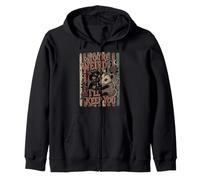 You're Weird I'll Keep You Black Cat Opossum Celestial Zip Hoodie