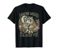 Youre Weird Ill Keep You Raccoon Possum Tarot Valentines Day T-Shirt