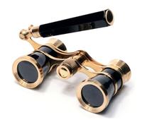 Yourelexit® Opera Glasses Binoculars 3X25 Lorgnette Theater Glasses Optical BK9 Mini Compact Lightweight Built-in Foldable Adjustable Handle Vintage (Handle-Equipped Black)