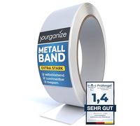 YOURGANIZE® Self-Adhesive Metal Tape | Strong Adhesive Base for Magnets | Magnetic Strip Self-Adhesive & Can Be Cut to Size | Magnetic Tape Self-Adhesive | Ferro