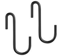 YourGift 10 Pack 4 Inch Heavy Duty S Hooks S Shaped Hooks Hanging Hangers Hooks for Kitchen, Bathroom, Bedroom and Office: Pan, Pot, Coat, Bag, Plants (10 Pack/Black/Large)
