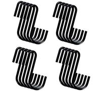 YourGift 20 Pack 4 Inch Heavy Duty S Hooks Black S Shaped Hooks Hanging Hangers Hooks for Kitchen, Bathroom, Bedroom and Office: Pan, Pot, Coat, Bag, Plants(20 Pack/Black/Large)