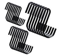 YourGift Heavy Duty S Hooks S Shaped Hooks Hanging Hangers Hooks for Kitchen, Bathroom, Bedroom and Office: Pan, Pot, Coat, Bag, Plants (24 pcs/Black/2.4 inch+3 inch+4 inch)