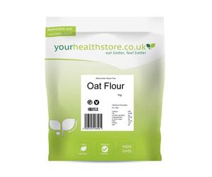 yourhealthstore Premium Whole Grain Gluten Free Oat Flour 1kg Made from British Oats