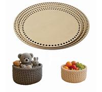 YourHobbyTools 3 mm Thick, 30-40 cm, Round Wooden Shelves for Crocheting, for Crochet Baskets, Crochet Base, Various Sizes (12 mm Holes, 35 cm)