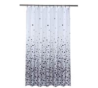 YourHome Vibrant Mosaic Grey On A White Background Polyester Shower Curtain Including 12 Grey Shower Curtain Rings By Waterline
