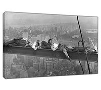YourHomeArt 1900s Skyscraper Workers Having nap Picture Print On Framed Canvas Wall Art 24 x 16inch(60x 40 cm) -18mm Depth