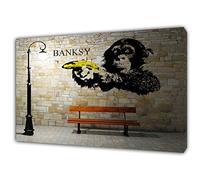 YourHomeArt Banksy Monkey with A Banana Gun Picture Photo Reprint On Framed Canvas Wall Home Decoration 20 x 16 inch(50x 40 cm) -18mm Depth