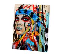 YourHomeArt Native Indian Girl Abstract Paint Picture Photo Print On Framed Canvas Wall Art Home Decor 24 x 20inch(60x 50 cm) - 38mm Depth