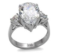 YourJewelleryBox Big PEAR Cut Simulated Diamond Ring Stainless Steel NOT Tarnish Size P TK076PB