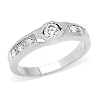 YourJewelleryBox Elegant Pave Set Simulated Diamond Ring Stainless Steel Not Tarnish Stk200 PB O