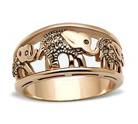 YourJewelleryBox Elephant rose gold ring band ladies no stone 11mm handmade 1380 (S)
