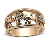 Yourjewellerybox Elephant rose gold ring band steel ladies no stone 11mm handmade 1380 (M)