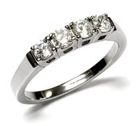YourJewelleryBox ETERNITY RING ANNIVERSARY SIMULATED DIAMOND RING STAINLESS STEEL TK047 J