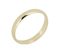 YourJewelleryBox Gold 3mm Wedding Band Gold Electroplated Stainless Steel Base Classic Design (J)