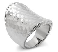 YourJewelleryBox Hammered stainless steel ring wide no stone inverted stainless steel no [lating stamped (S)
