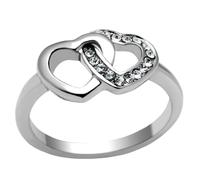 YourJewelleryBox Heart Ring Elegant Cubic Zirconia No Plating Stainless Steel Stamped (K)