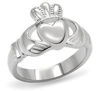 YourJewelleryBox Irish Claddagh Ring Stainless Steel 316K Will Never Tarnish Ireland Tk160PB Q