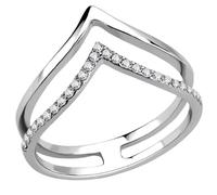 YourJewellerybox Ladies wishbone ring stainless steel double flat elegant no tarnish new A308 (M)