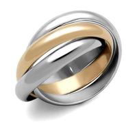 YourJewelleryBox Russian Wedding Band Ring Rose Unisex Interlocking Stainless Steel Size J TK1670
