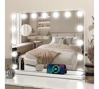 YOURLITE Hollywood Vanity Mirror with Lights, 58x45cm Lighted Makeup Mirror | 15 Dimmable LED Bulbs, USB Output Port, 3 Light Modes, Touch Control, Tabletop & Wall Mounted Hollywood Mirror