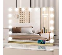 YOURLITE Hollywood Vanity Mirror with Lights, 80x62cm Lighted Makeup Mirror | 18 Dimmable LED Bulbs, USB Output Port, 3 Light Modes, Touch Control, Tabletop & Wall Mounted Hollywood Mirror