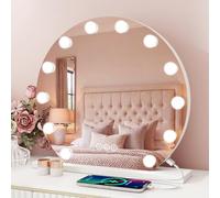 YOURLITE Hollywood Vanity Mirror with Lights, Round Lighted Makeup Mirror