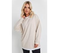 Yours 2-In-1 Contrast Trim Jumper In Light Beige Light Beige 18