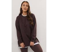 Yours Curve Brown 2-In-1 Sweatshirt - Women's - Plus Size Curve