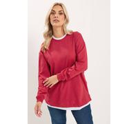 Yours Women's 2-In-1 Sweatshirt in Red | Size: 26/28