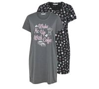 Yours 2 Pack Coffee Nightdresses Multi 18-20