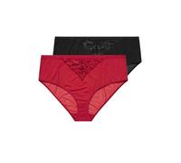 Yours 2 Pack Curve & Black Floral Lace Briefs - Women's - Plus Size Curve