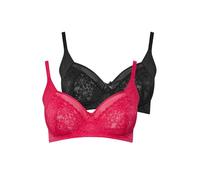 Yours 2 Pack Curve & Black Lace Mesh Underwired Bras - Women's - Plus Size Curve