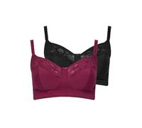 Yours 2 Pack Curve & Black Non-Padded Non-Wi Bras - Women's - Plus Size Curve