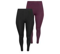 2 Pack Ribbed Leggings Yours Red 20