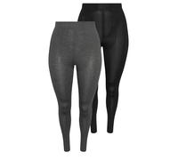 Yours 2 Pack Curve Grey & Black Soft Touch Stretch Leggings - Women's - Plus Size Curve