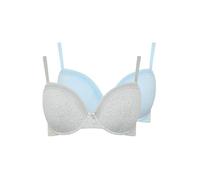 Yours 2 Pack Curve Marl & Blue Lace Trim Padded Bra - Women's - Plus Size Curve