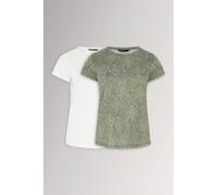 Yours Women's 2 PACK Curve Tile T-Shirts in White | Size: 12