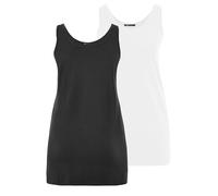 Yours 2 Pack Curve & White Longline Vest Tops - Women's - Plus Size Curve