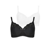 2 PACK Non-Wired Soft Cup Bras Yours Black 50H