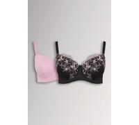 Yours Women's 2 Pack Embroidered Padded Bras | Size: 42D