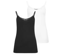 Yours 2 Pack Curve & White Lace Cami Tops - Women's - Plus Size Curve