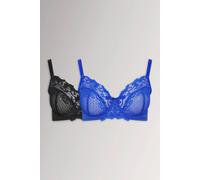 Yours Women's 2 Pack Lace Trim Bras | Size: 40F