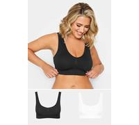 Yours 2 Pack White & Seamless Padded Non-Wired Bralettes - Women's - Plus Size Curve