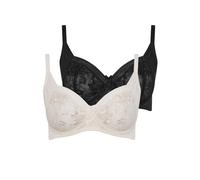 Yours 2 Pack Underwired Bras In Black Black