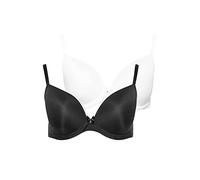 Yours 2 Pack White & Plunge Microfibre Bras - Women's - Plus Size Curve